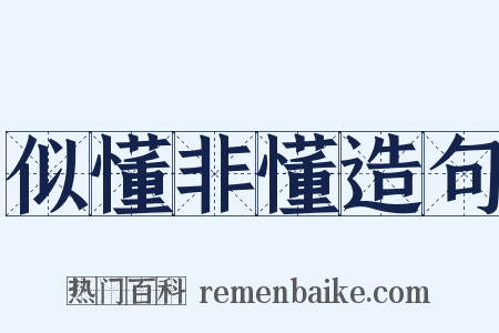 似懂非懂造句是什么意思的图片